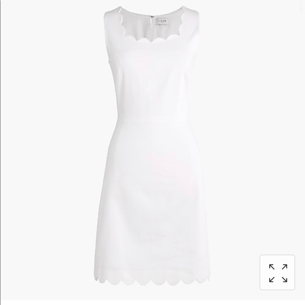 J. Crew White Scalloped Dress NWT Size 0